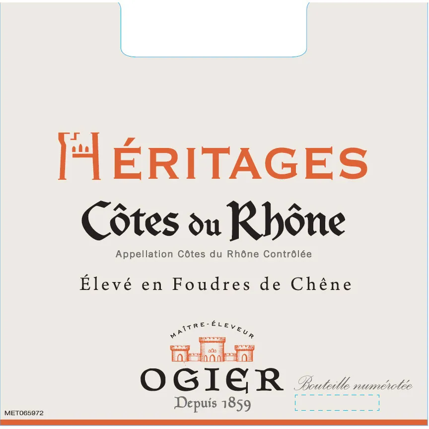Heritages Cotes du Rhone Rouge Bottle