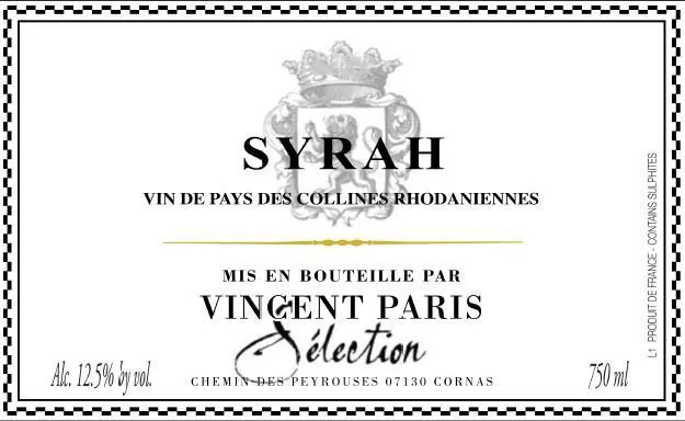 Vin de Pays Collines Rhodaniennes Syrah Bottle