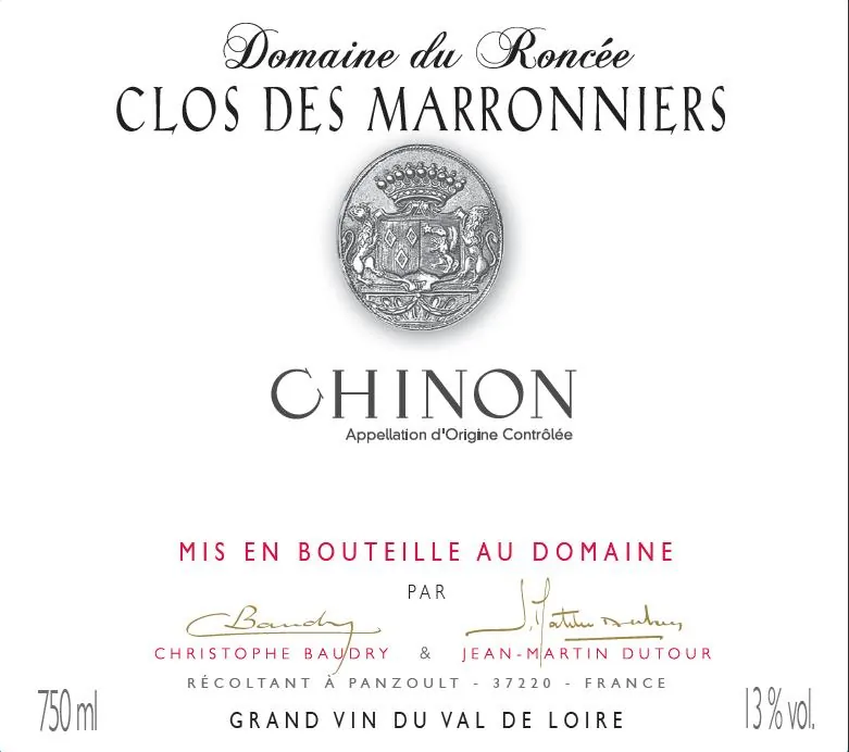 Chinon Domaine du Roncee Clos des Marronniers Bottle