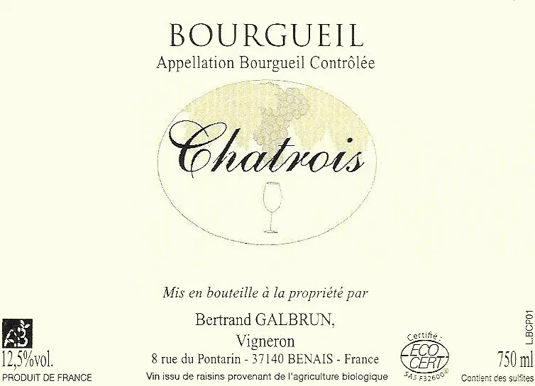 Chatrois Cabernet Franc Bottle