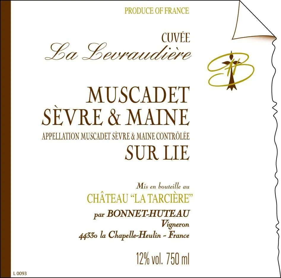 Muscadet Sevre & Maine Sur Lie La Levraudiere Bottle