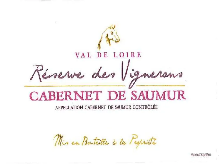 Cabernet de Saumur Reserve des Vignerons Rose Bottle
