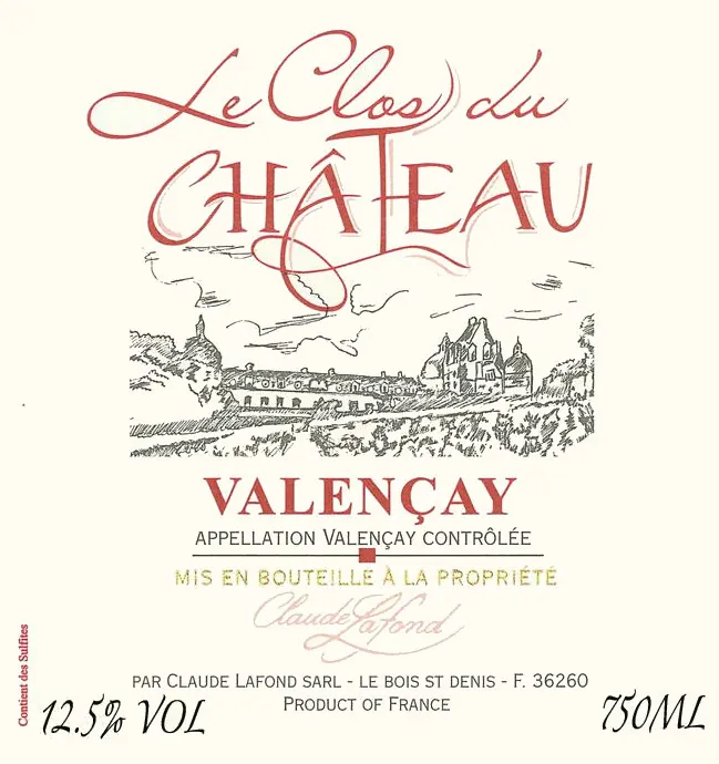 Valencay Le Clos du Chateau Blanc Bottle