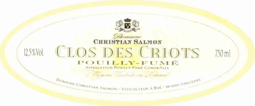Pouilly-Fume Clos des Criots Bottle
