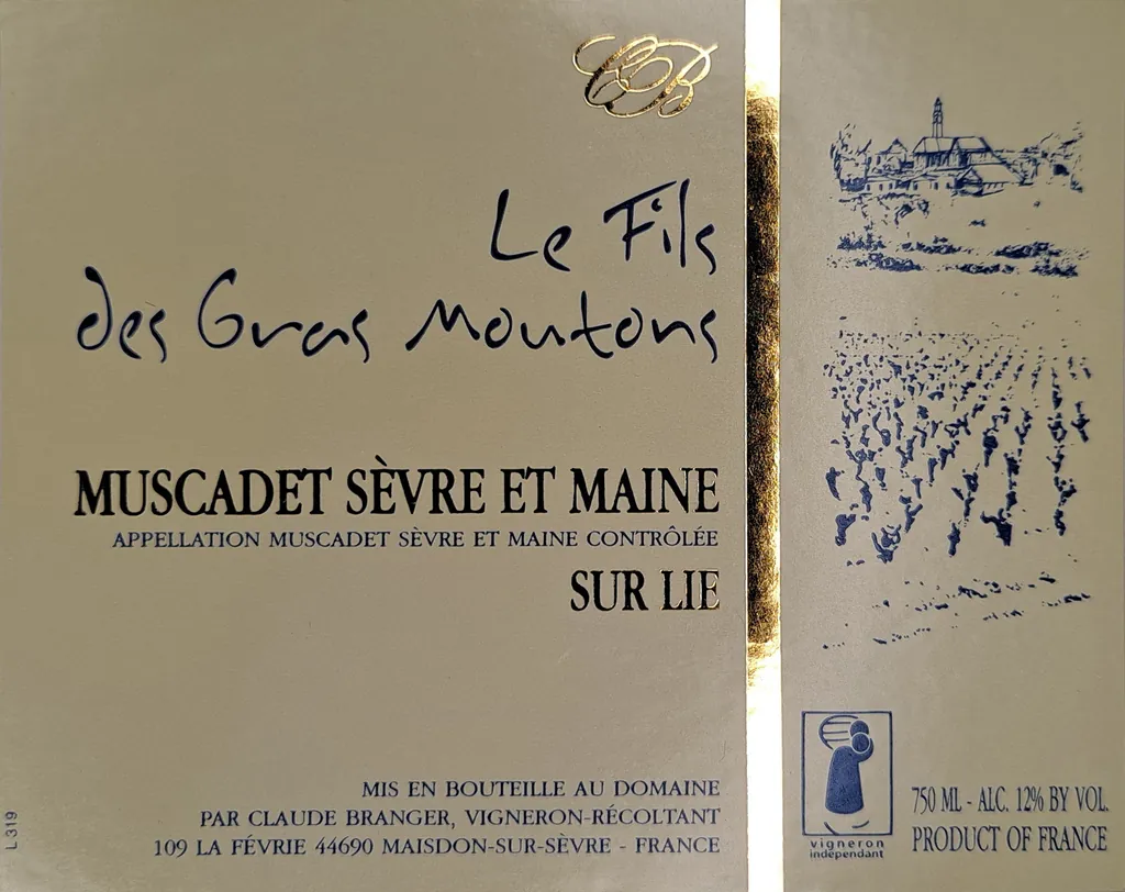 Muscadet Sevre-et-Maine Sur Lie Les Fils des Gras Moutons Bottle