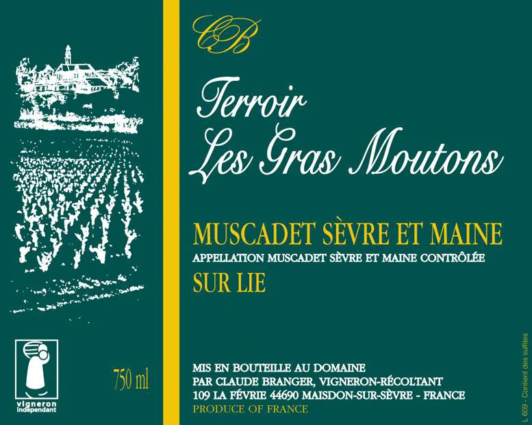 Muscadet Sevre-et-Maine Sur Lie Terroir Les Gras Moutons Bottle