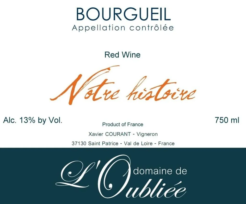 Bourgueil Notre Histoire Bottle