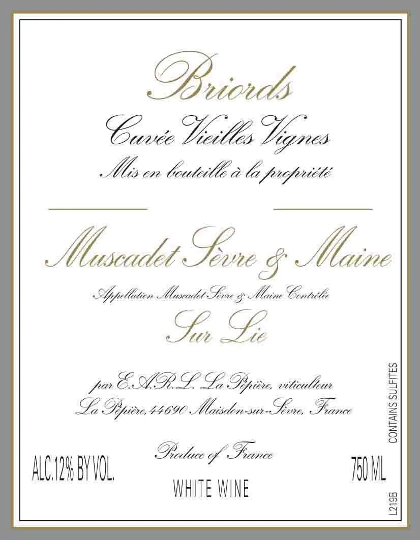 Muscadet Briords Cuvee Vieilles Vignes Bottle