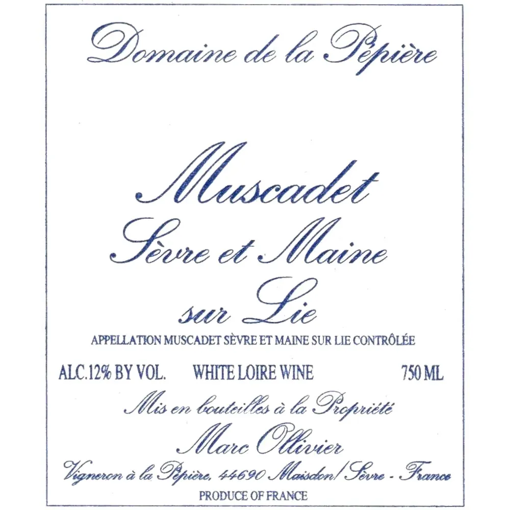 Muscadet de Sevre et Maine Sur Lie Bottle