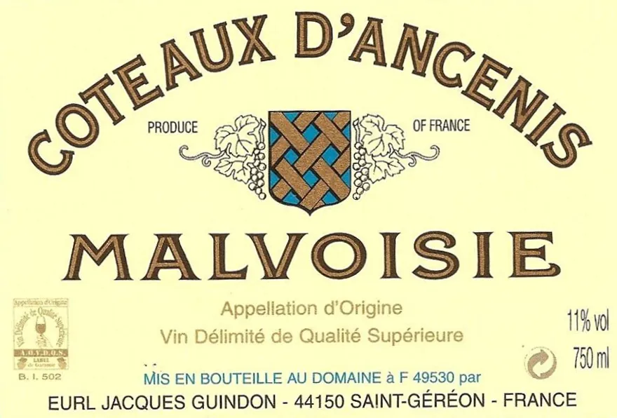 Coteaux d'Ancenis Malvoisie Bottle