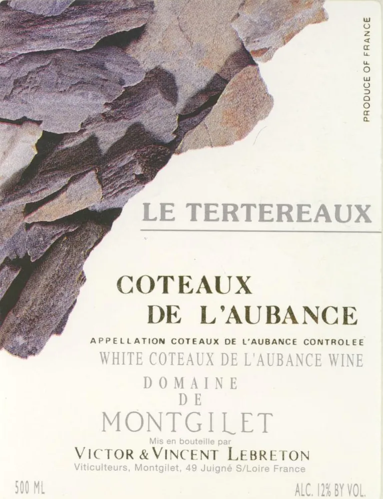 Coteaux de l'Aubance Le Tertereaux Bottle