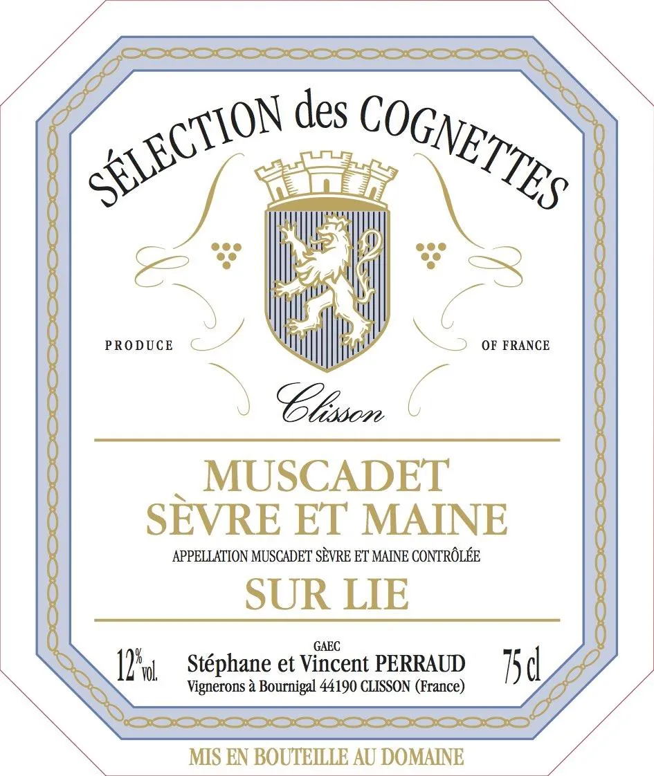 Muscadet Sevre et Maine Clisson Cru Sur Lie Selection des Cognettes Bottle