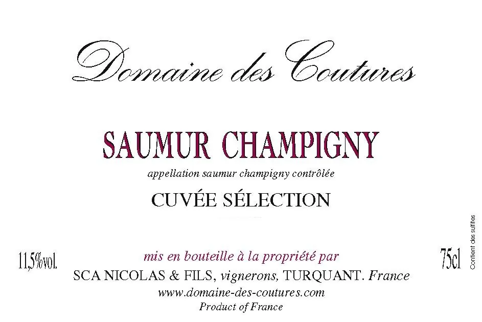 Saumur Champigny Cuvee Selection Bottle