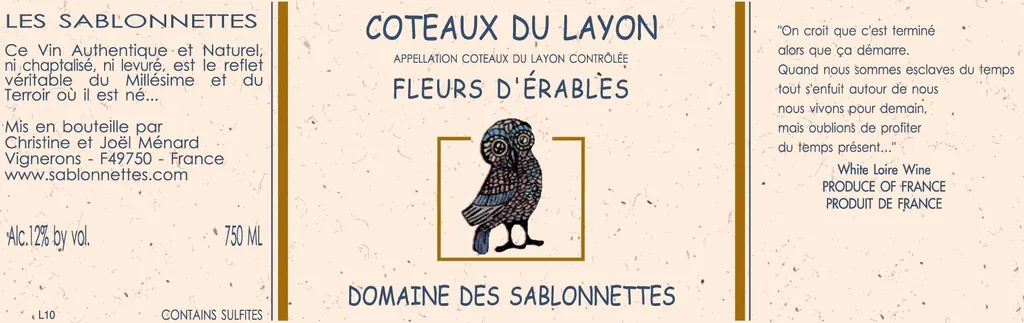 Coteaux du Layon Fleur d'Erables Bottle
