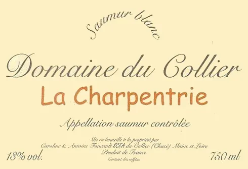 Saumur La Charpenterie Blanc Bottle