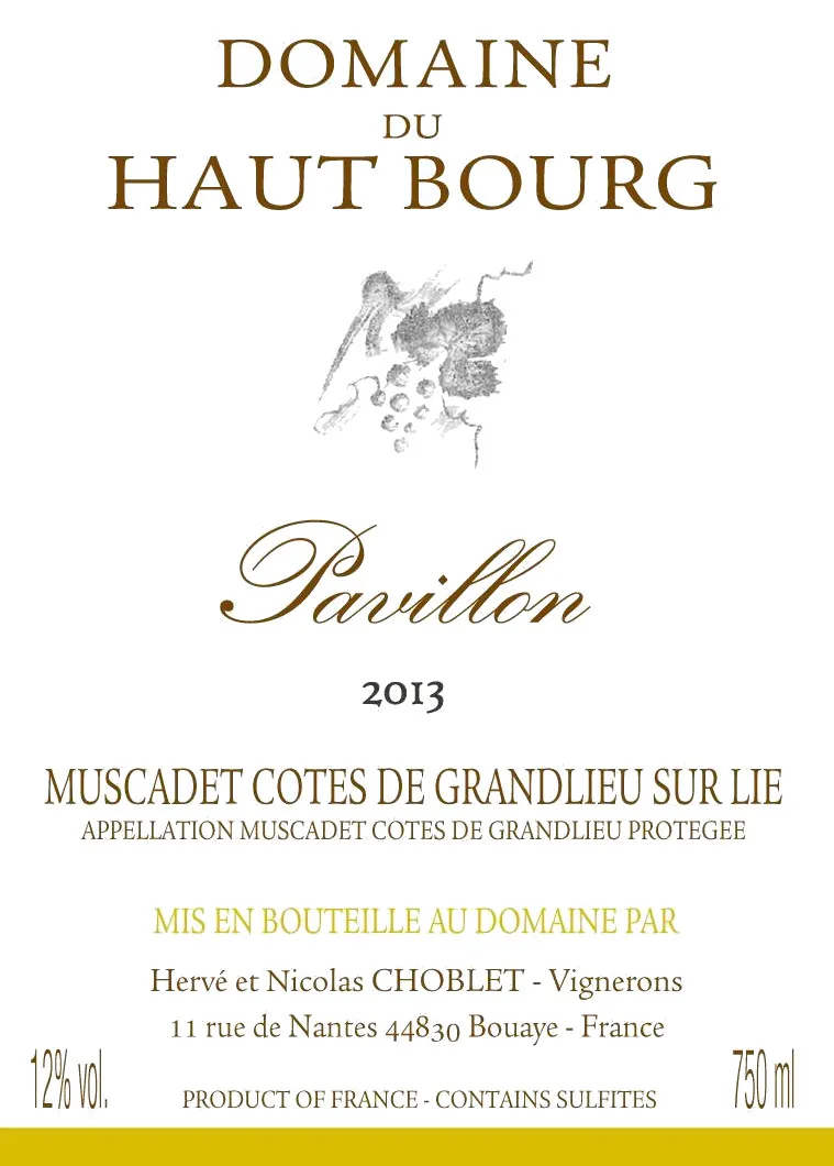 Muscadet Cotes de Grandlieu Pavillion Bottle