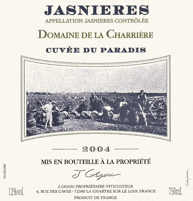 Jasnieres Cuvee du Paradis Bottle