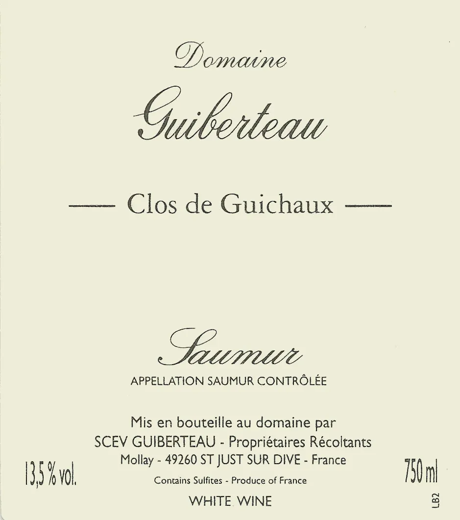 Saumur Le Clos de Guichaux Blanc Bottle