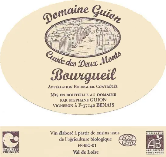 Bourgueil Cuvee des Deux Monts Bottle