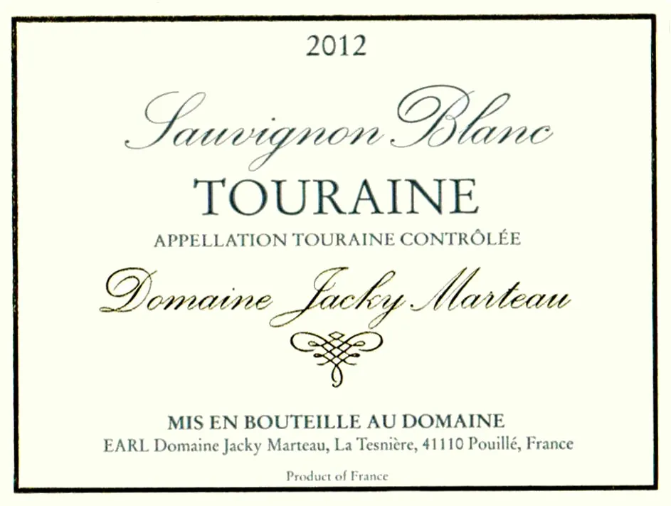 Touraine Sauvignon Blanc Bottle