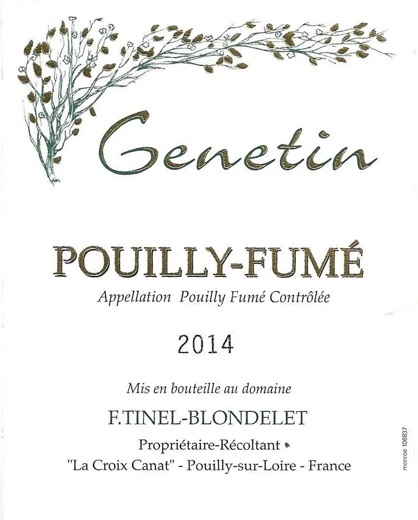 Pouilly-Fume Genetin Bottle