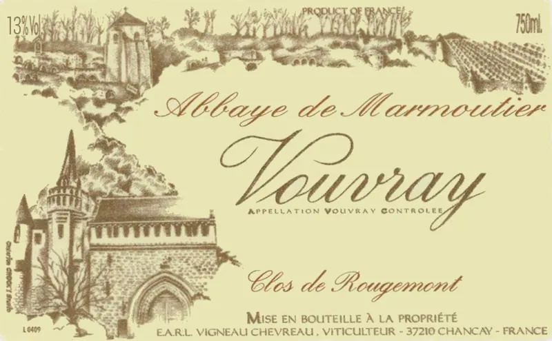 Vouvray Abbaye de Marmoutier Clos de Rougemont Bottle