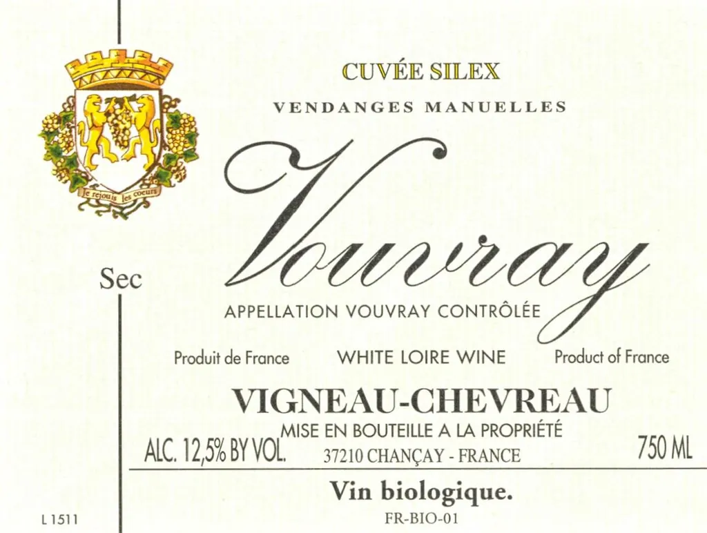 Vouvray Cuvee Silex Sec Bottle