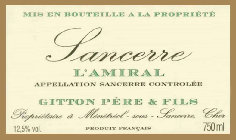 Sancerre L'Amiral Bottle
