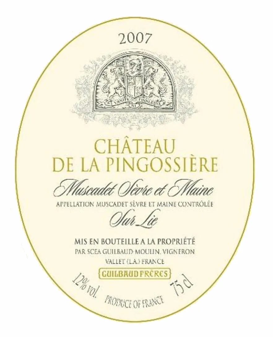 Muscadet Sevre et Maine Sur Lie La Pingossiere Vieilles Vignes Bottle