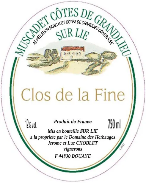 Muscadet Cotes de Grandlieu Clos De La Fine Bottle