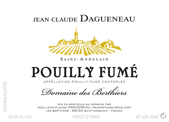 Saint Andelain Domaine De Berthiers Pouilly Fume Bottle