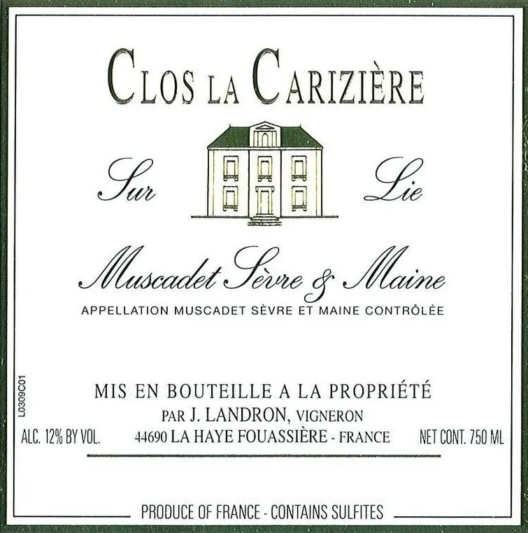 Muscadet Sevre et Maine Sur Lie Clos La Cariziere Bottle