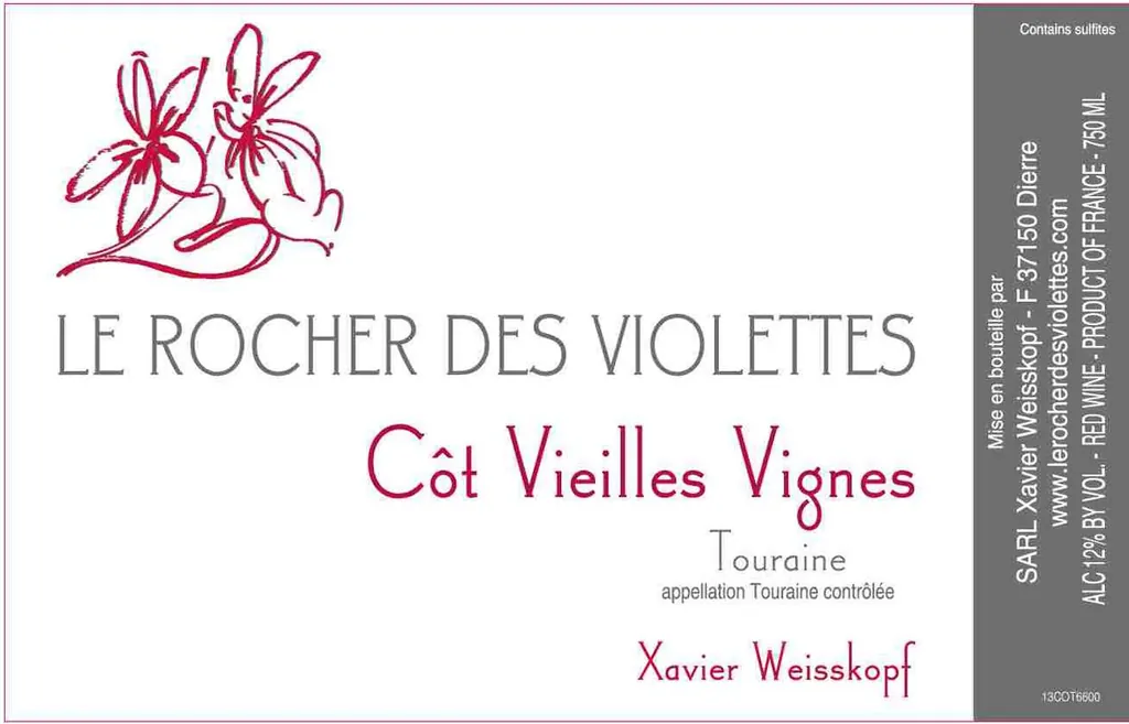 Touraine Cot Vieilles Vignes Rouge Bottle