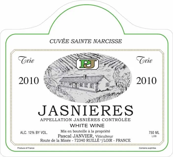 Jasnieres Cuvee Sainte Narcisse Chenin Blanc Bottle