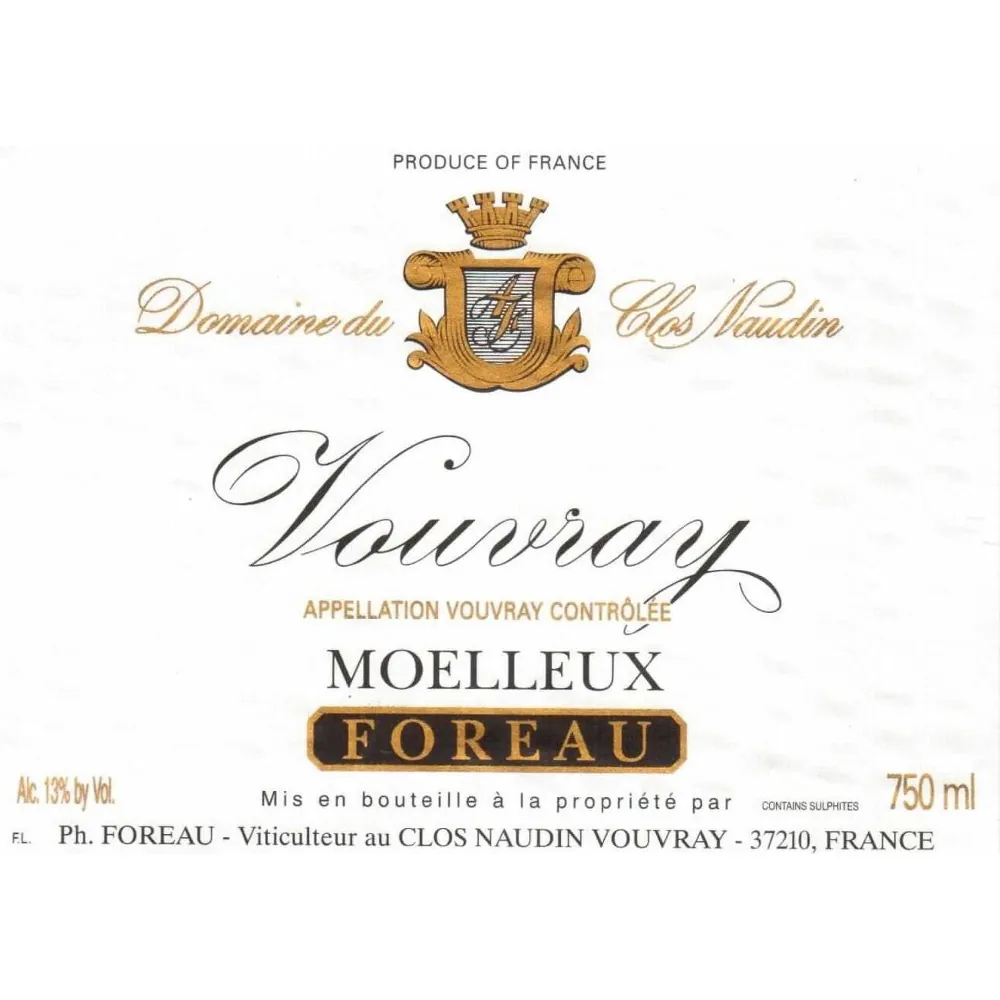Vouvray Moelleux Clos Naudin Bottle