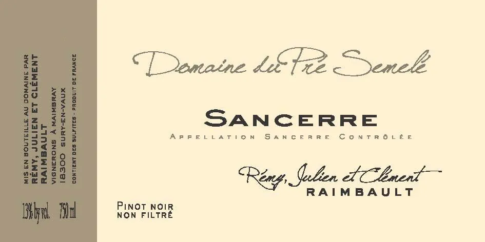 Sancerre Domaine du Pre Semele Rouge Bottle