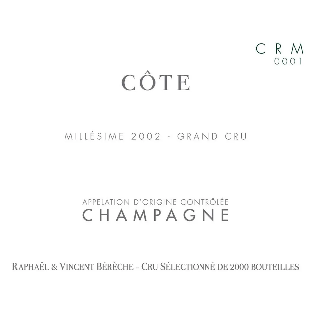 Champagne Cote Brut Grand Cru Bottle
