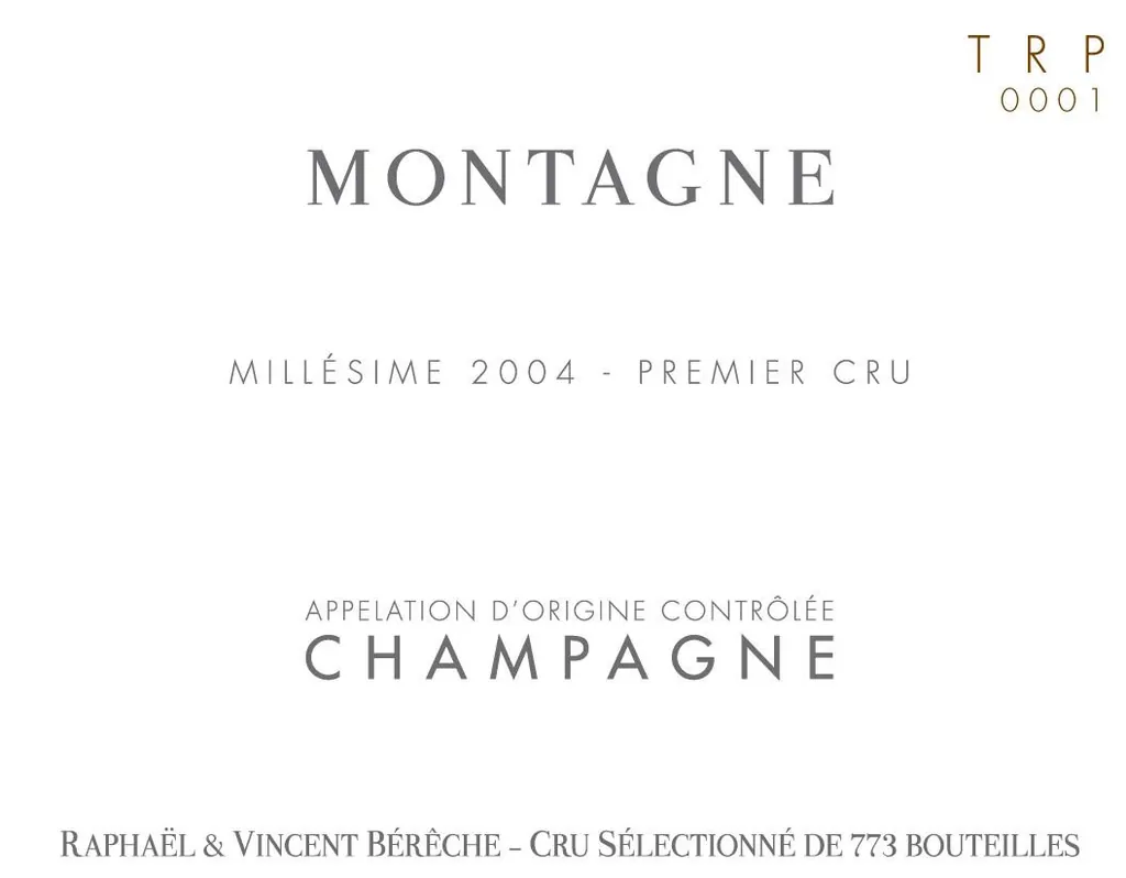 Champagne Montagne Brut Premier Cru Bottle