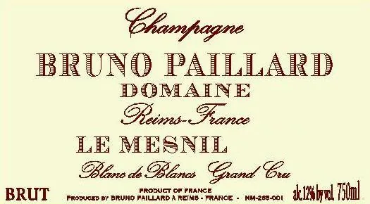 Le Mesnil Brut Grand Cru Blanc de Blancs Bottle