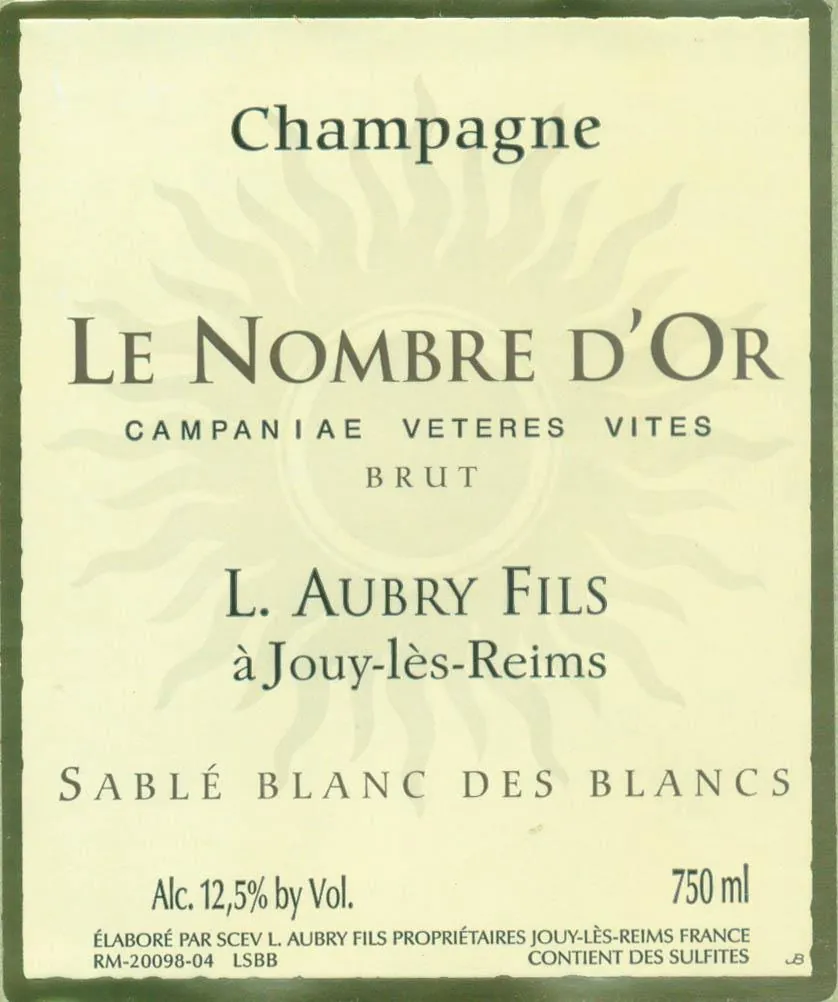 Le Nombre d'Or Sable Campanae Veteres Vites Brut Blanc de Blancs Bottle