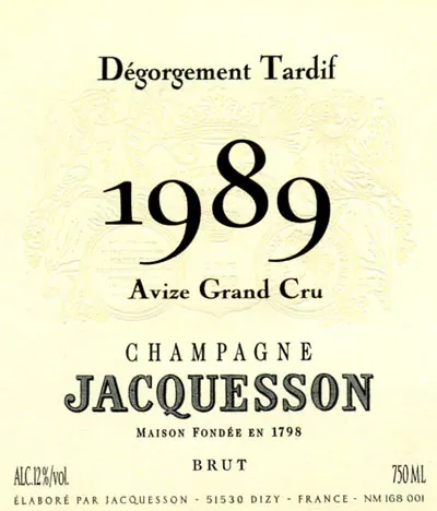 Degorgement Tardif Avize Brut Grand Cru Bottle