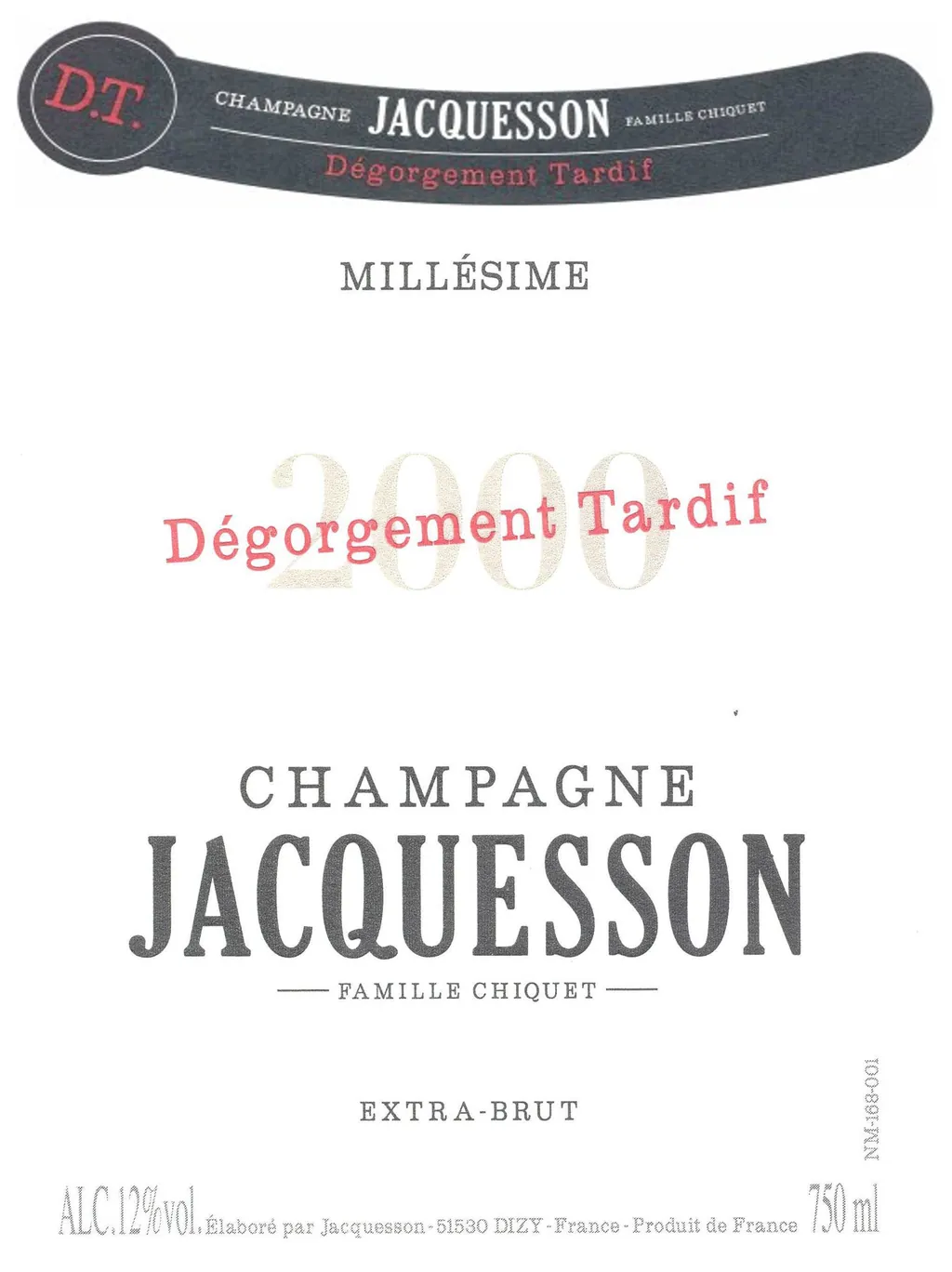 Degorgement Tardif Brut Millesime Bottle