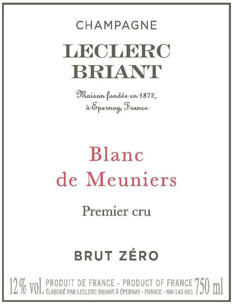 Blanc de Meuniers Brut Zero Bottle