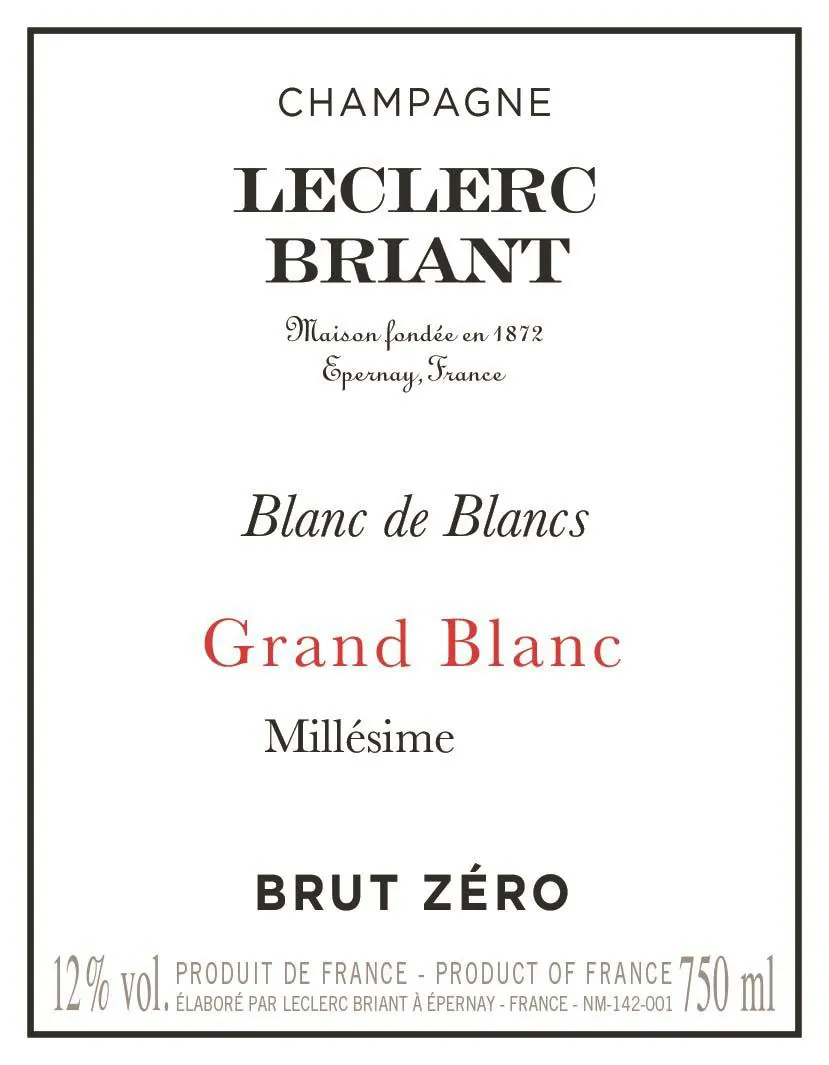 Grand Blanc Brut Zero Bottle
