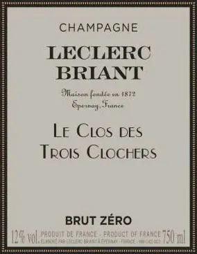 Le Clos des Trois Clochers Brut Zero Bottle