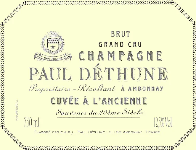 Souvenir du XXeme Siecle Cuvee a L'Ancienne Grand Cru Brut Bottle