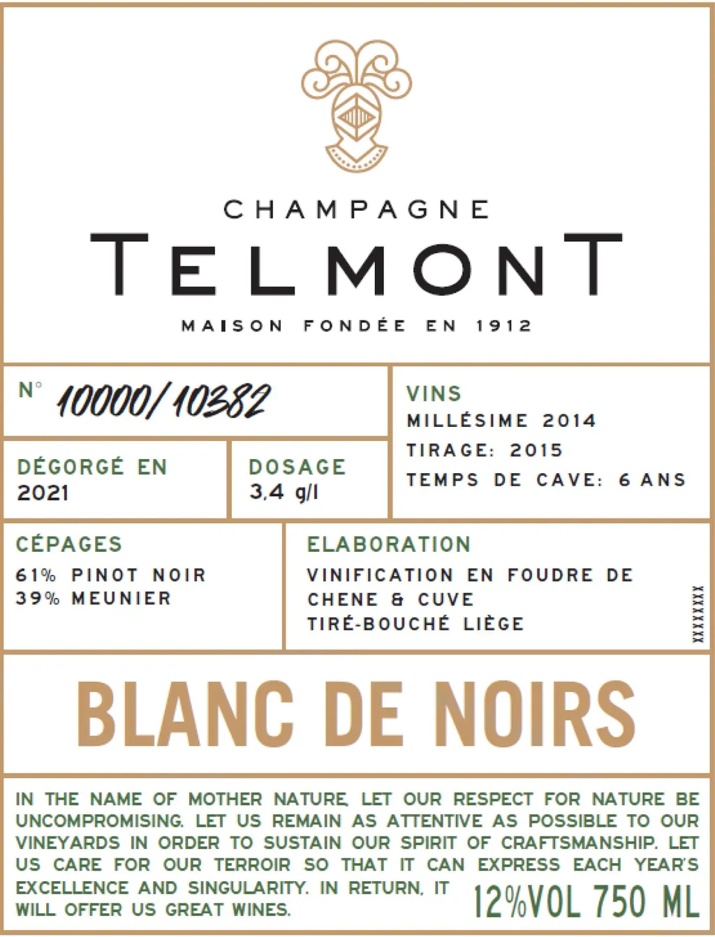 Blanc de Noirs Bottle