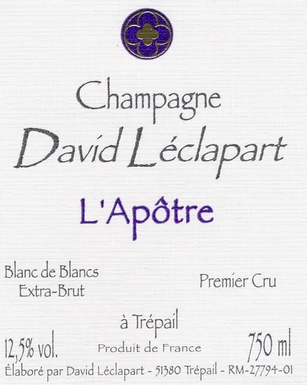 L'Apotre Premier Cru Blanc de Blancs Extra Brut Bottle