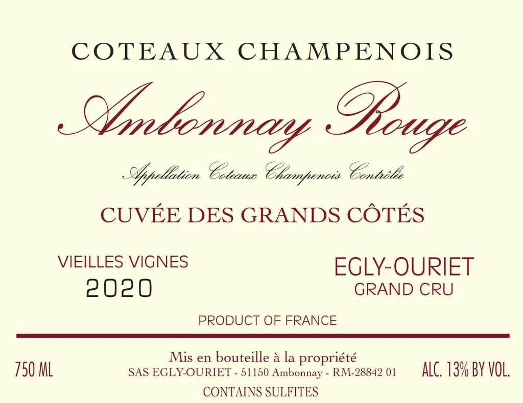 Ambonnay Coteaux Champenois Cuvee des Grands Cotes Bottle