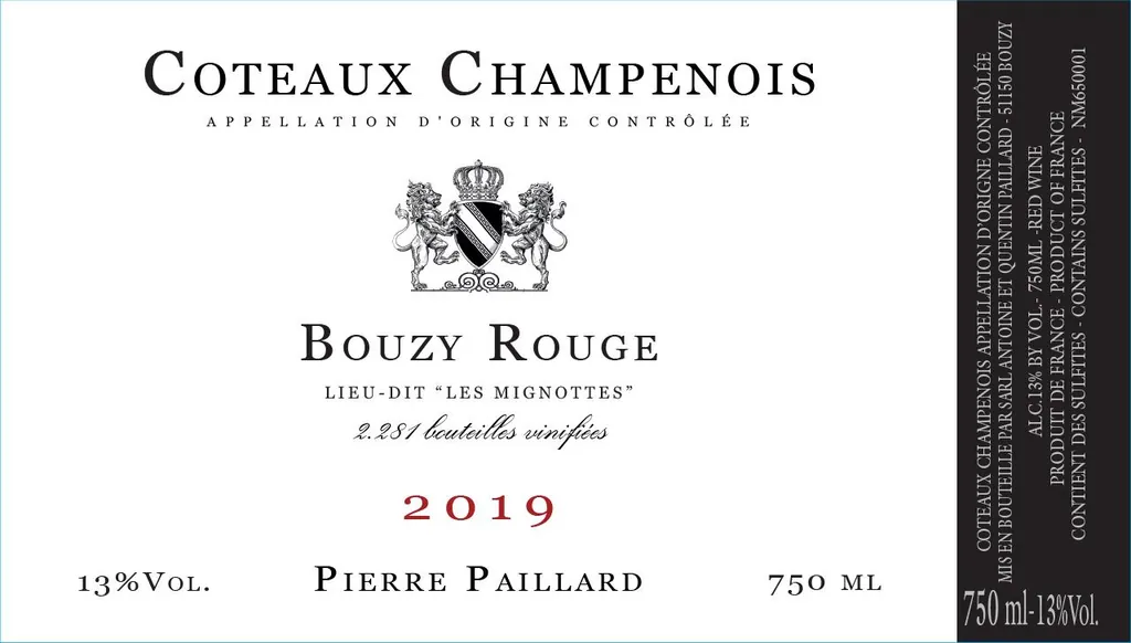 Coteaux Champenois Bouzy Rouge Les Mignottes Bottle